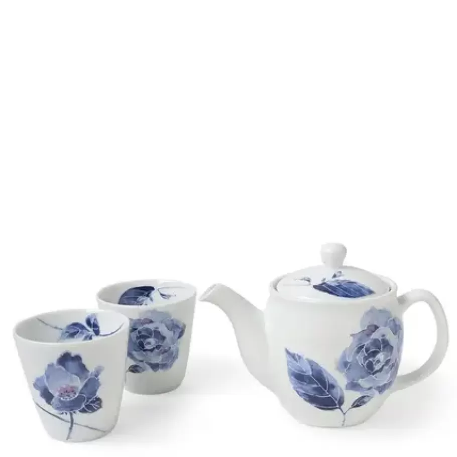 MIYA Company Tea Sets - Ceramic^Tea Set Blue Rose