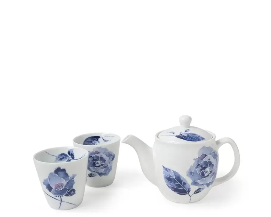 MIYA Company Tea Sets - Ceramic^Tea Set Blue Rose