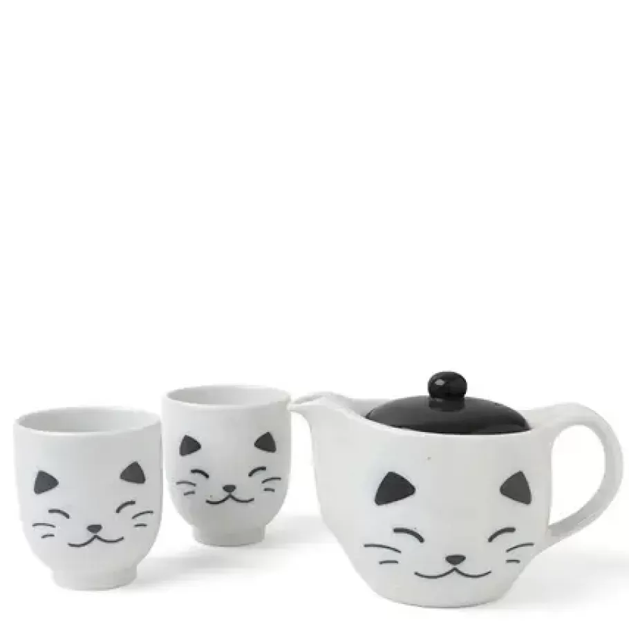 MIYA Company Tea Sets - Whimsical^Tea Set Cat White