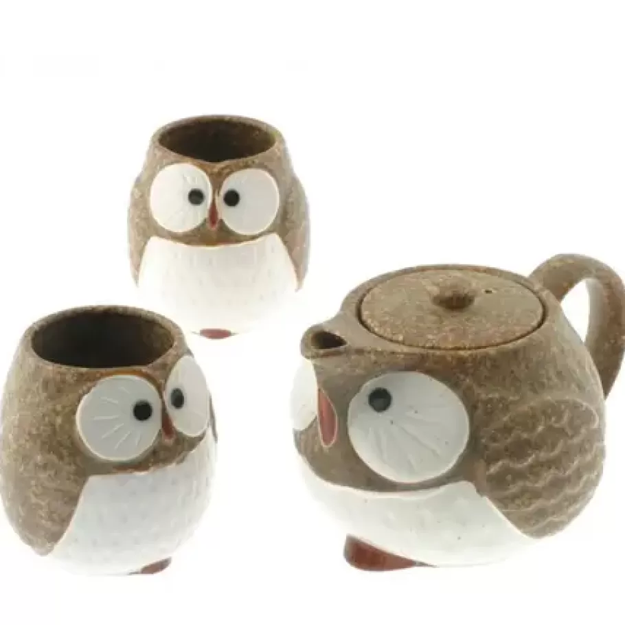 MIYA Company Teaware^Tea Set Owl Brown