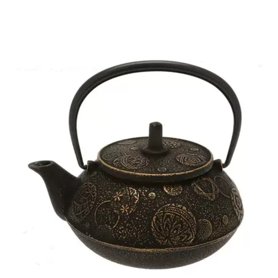 MIYA Company Teapots - Cast Iron^Teapot Cast Iron Gold Black Mari