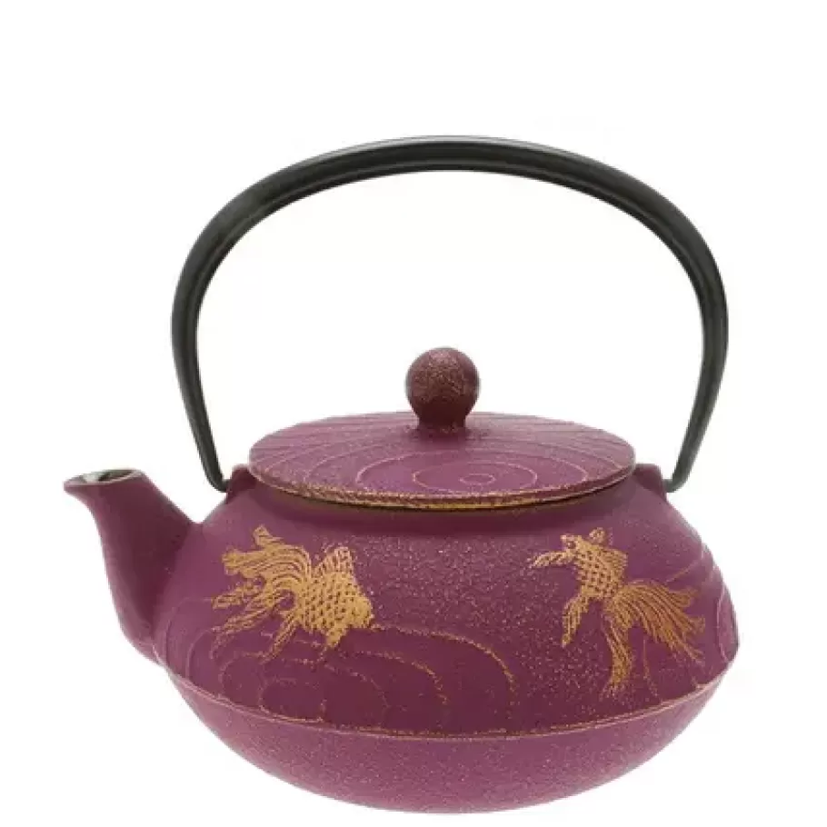 MIYA Company Teapots - Cast Iron^Teapot Cast Iron Purple Goldfish