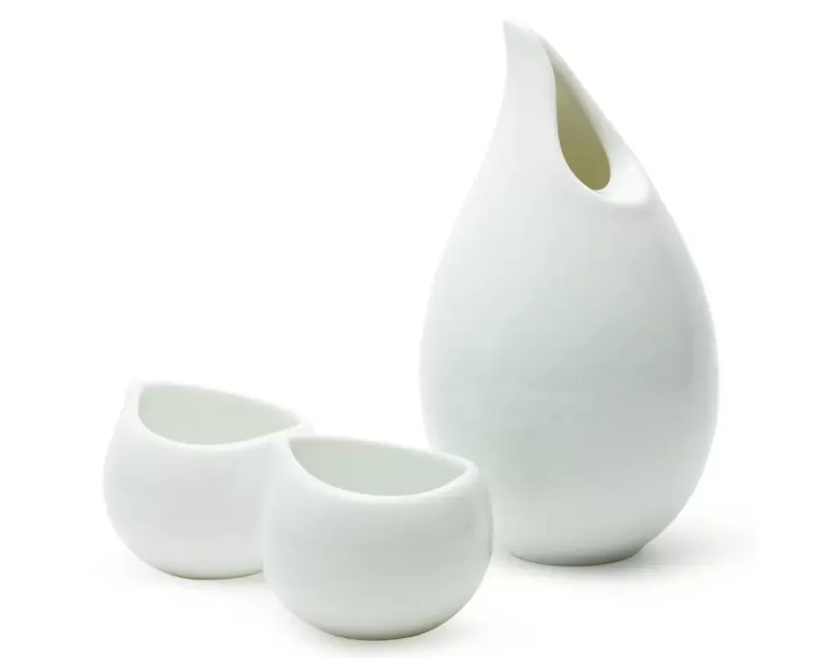 MIYA Company Sake Sets^Tear Drop White Sake Set