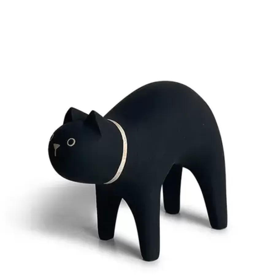 MIYA Company Cats^T-Lab Wooden Animal - Cat Black