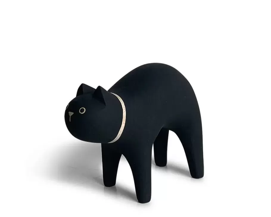 MIYA Company Cats^T-Lab Wooden Animal - Cat Black