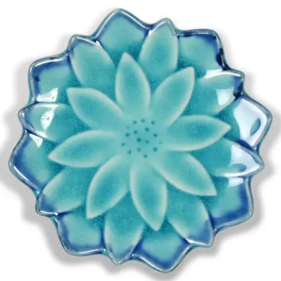 MIYA Company Small Plates^Turquoise Blue Mum 4.75" Plate